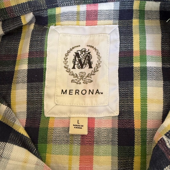 Merona Womens Cotton Plaid Pullover Jacket Size Large - Picture 6 of 7